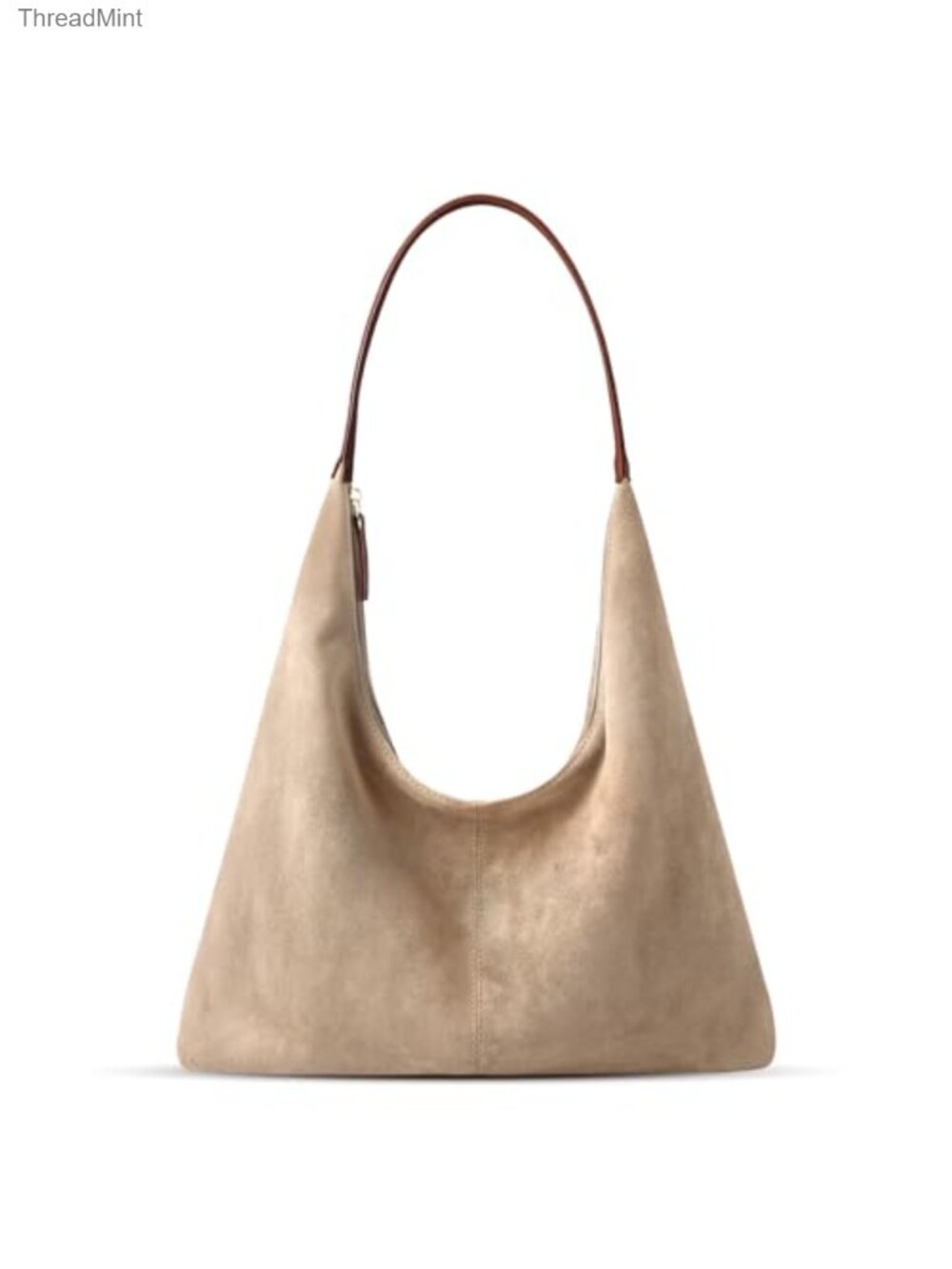 Faux Suede Shoulder Bag Slouchy Hobo Crossbody Purse Tote Handbag